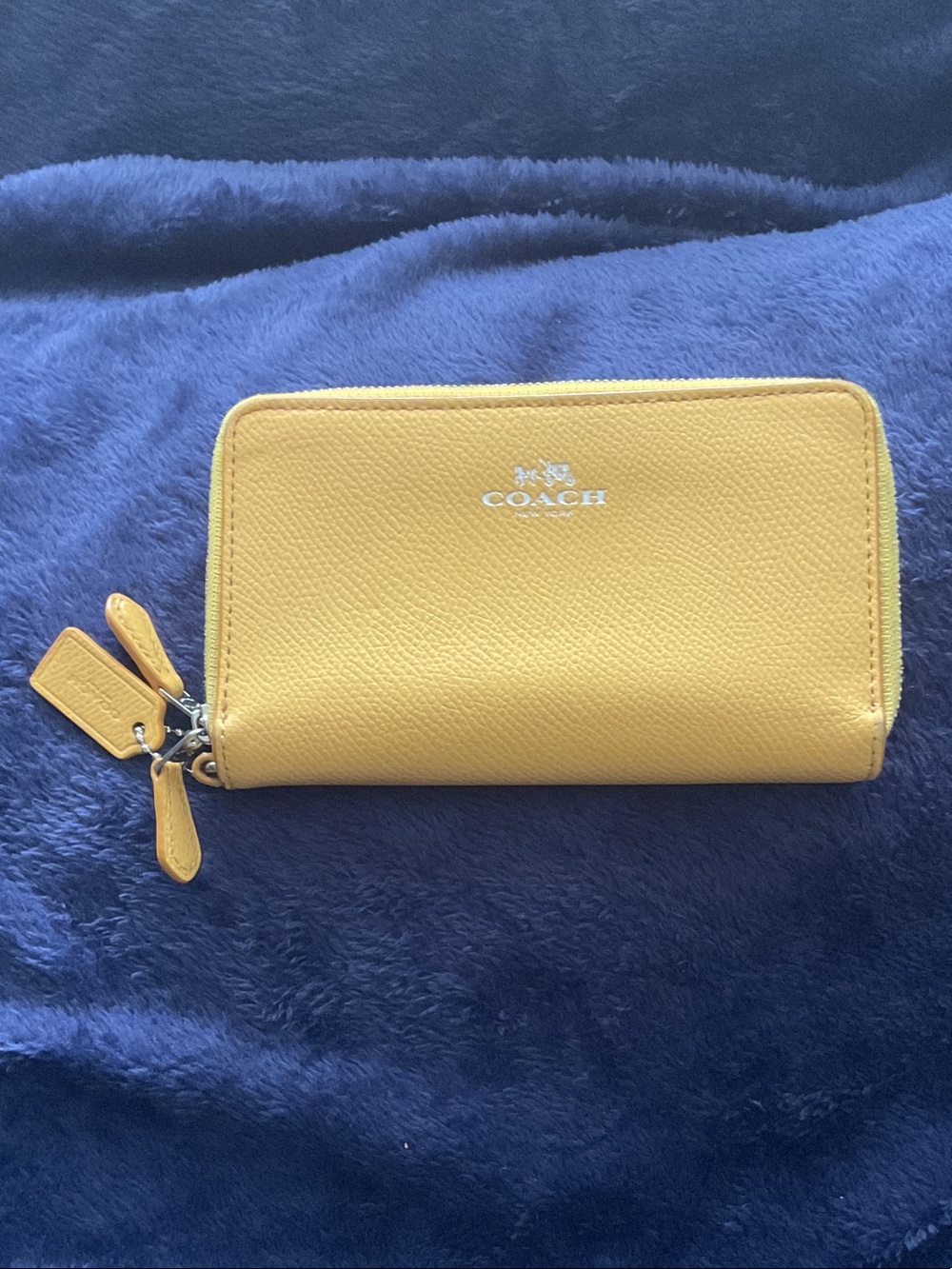 COACH Yellow Double Zip Wallet - Leather Women's Wallet